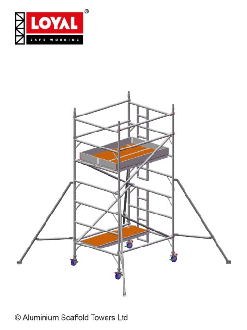 4.7m(15'5") Working Height - Loyal Tower 1450 Plus, 1.8m(5'11") Long, Loyal Loyal Industrial Scaffold Tower Plus