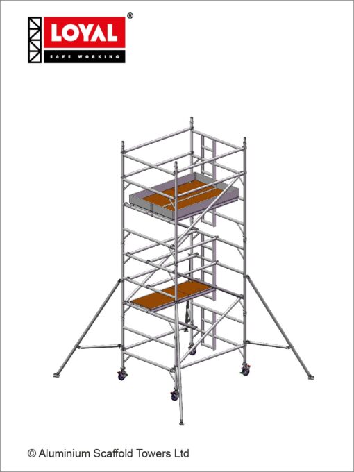 5.7m(18'8") Working Height - Loyal Tower 1450 Plus, 1.8m(5'11") Long, Loyal Loyal Industrial Scaffold Tower Plus