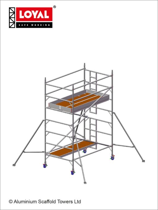 4.7m(15'5") Working Height - Loyal Tower 1450 Plus, 2.5m(8'2") Long, Loyal Loyal Industrial Scaffold Tower Plus