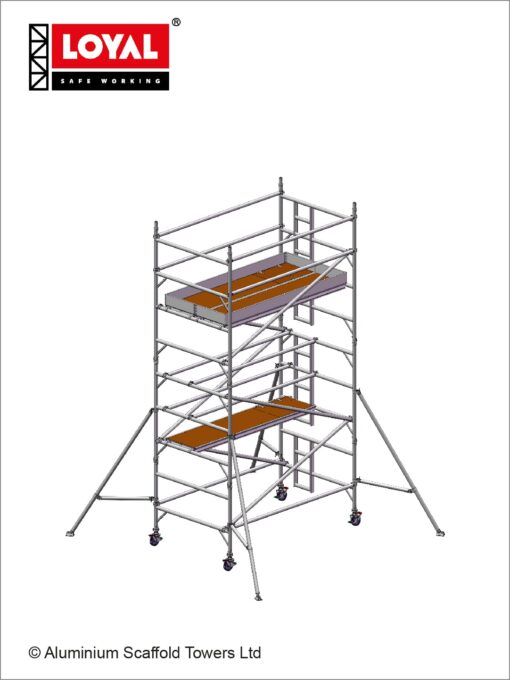 5.7m(18'8") Working Height - Loyal Tower 1450 Plus, 2.5m(8'2") Long, Loyal Loyal Industrial Scaffold Tower Plus