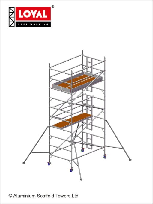 6.2m(20'4") Working Height - Loyal Tower 1450 Plus, 2.5m(8'2") Long, Loyal Loyal Industrial Scaffold Tower Plus