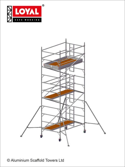 6.7m(22') Working Height - Loyal Tower 1450 Plus, 2.5m(8'2") Long, Loyal Loyal Industrial Scaffold Tower Plus