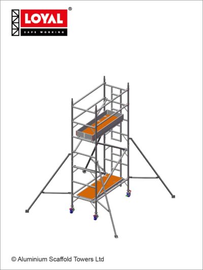 4.7m(15'5") Working Height - Loyal Tower 850 Plus, 1.8m(5'11") Long, Loyal Loyal Industrial Scaffold Tower Plus