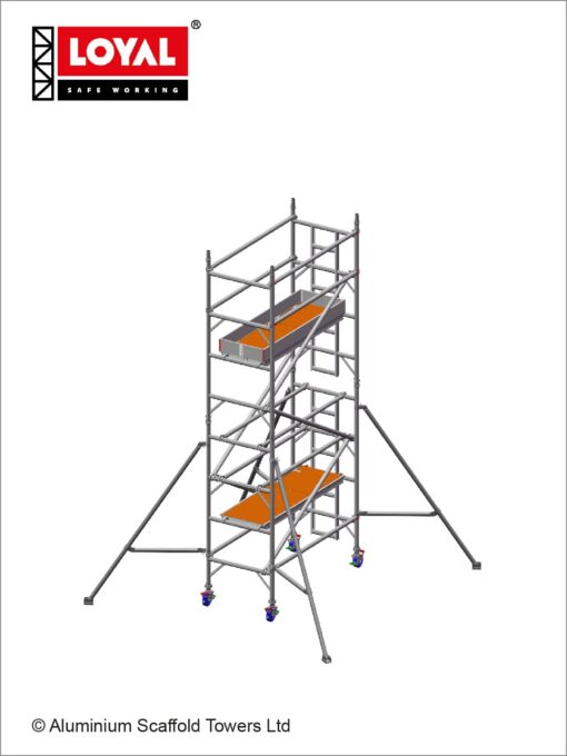 5.2m(17'7") Working Height - Loyal Tower 850 Plus, 1.8m(5'11") Long, Loyal Loyal Industrial Scaffold Tower Plus