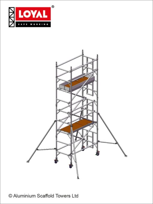 5.7m(18'8") Working Height - Loyal Tower 850 Plus, 1.8m(5'11") Long, Loyal Loyal Industrial Scaffold Tower Plus