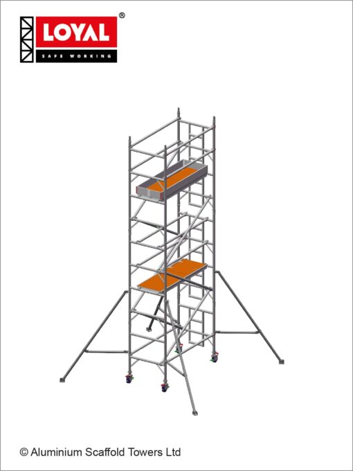 6.2m(20'4") Working Height - Loyal Tower 850 Plus, 1.8m(5'11") Long, Loyal Loyal Industrial Scaffold Tower Plus