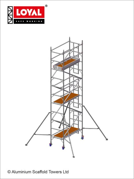 6.7m(22') Working Height - Loyal Tower 850 Plus, 1.8m(5'11") Long, Loyal Loyal Industrial Scaffold Tower Plus