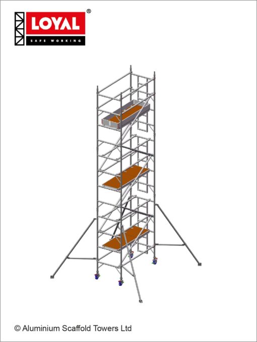 7.2m(23'8") Working Height - Loyal Tower 850 Plus, 1.8m(5'11") Long, Loyal Loyal Industrial Scaffold Tower Plus