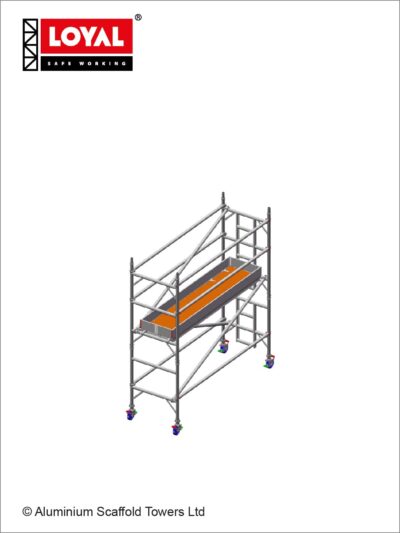 3.7m(12'2") Working Height - Loyal Tower 850 Plus, 2.5m(8'2") Long, Loyal Loyal Industrial Scaffold Tower Plus