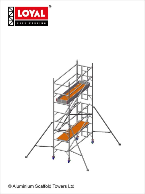 5.2m(17'7") Working Height - Loyal Tower 850 Plus, 2.5m(8'2") Long, Loyal Loyal Industrial Scaffold Tower Plus