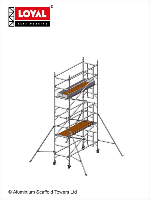 5.7m(18'8") Working Height - Loyal Tower 850 Plus, 2.5m(8'2") Long, Loyal Loyal Industrial Scaffold Tower Plus