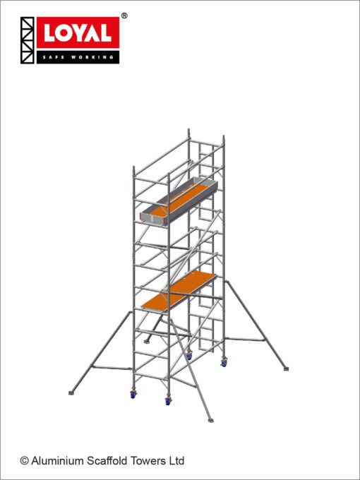 6.2m(20'4") Working Height - Loyal Tower 850 Plus, 2.5m(8'2") Long, Loyal Loyal Industrial Scaffold Tower Plus