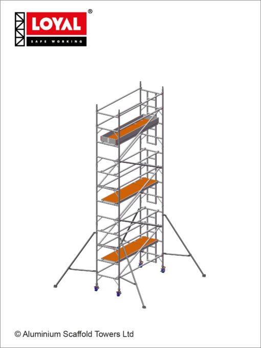 7.2m(23'8") Working Height - Loyal Tower 850 Plus, 2.5m(8'2") Long, Loyal Loyal Industrial Scaffold Tower Plus