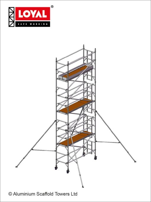 7.7m(25'3") Working Height - Loyal Tower 850 Plus, 2.5m(8'2") Long, Loyal Loyal Industrial Scaffold Tower Plus